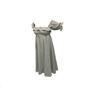 R.Vivimos Seafoam Half Sleeve Square Neck Summer Maxi Dress